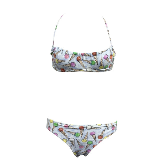 CHANEL Vintage 04C CC Logo Ice Cream Print Bikini #38 Multicolor Nylon 901860