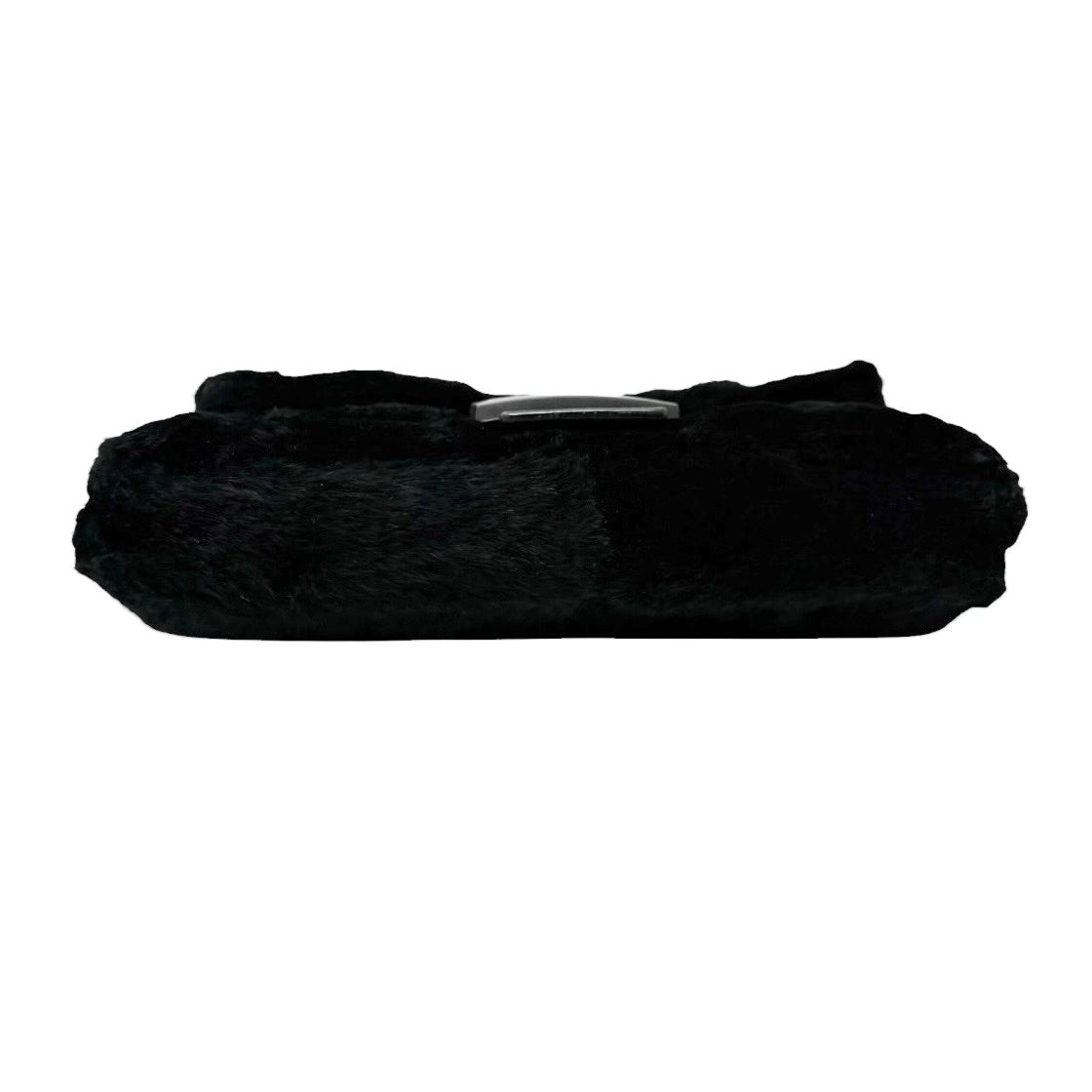 [Exclusive] FENDI Vintage FF Logo Mamma Baguette Fur Bag Black Leather 800004