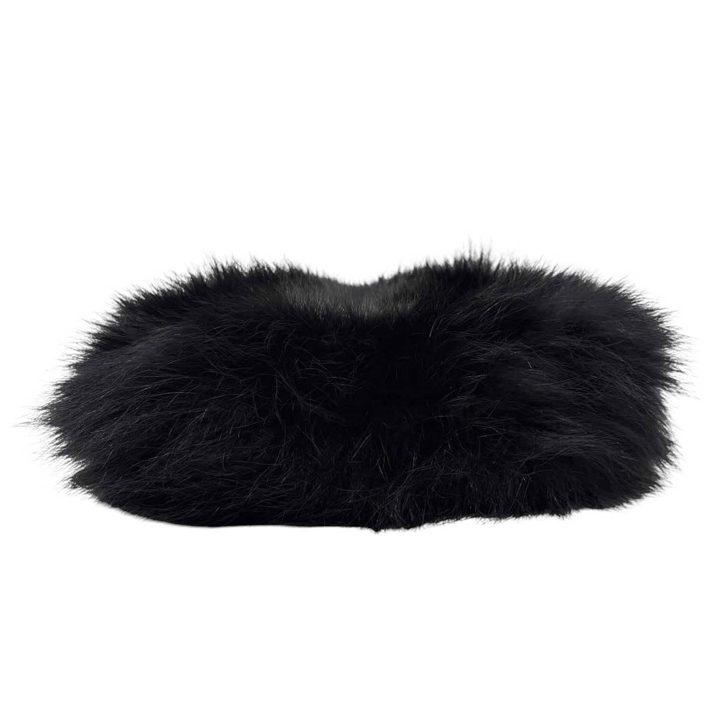 [Exclusive] GUCCI Vintage Mink Fur Mini Bag Pochette Black Silver Satin 800204