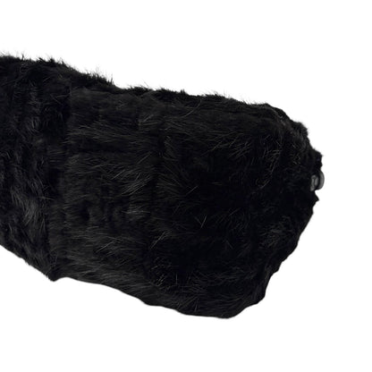 [Exclusive] FENDI Vintage Zucca Monogram Fur Mamma Baguette Bag Black 800296