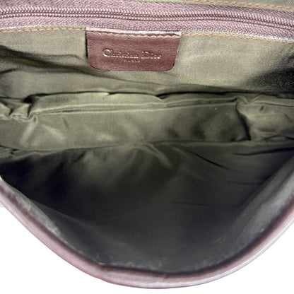 [Exclusive] Christian Dior Vintage CD Double Saddle Bag Brown Leather 800802