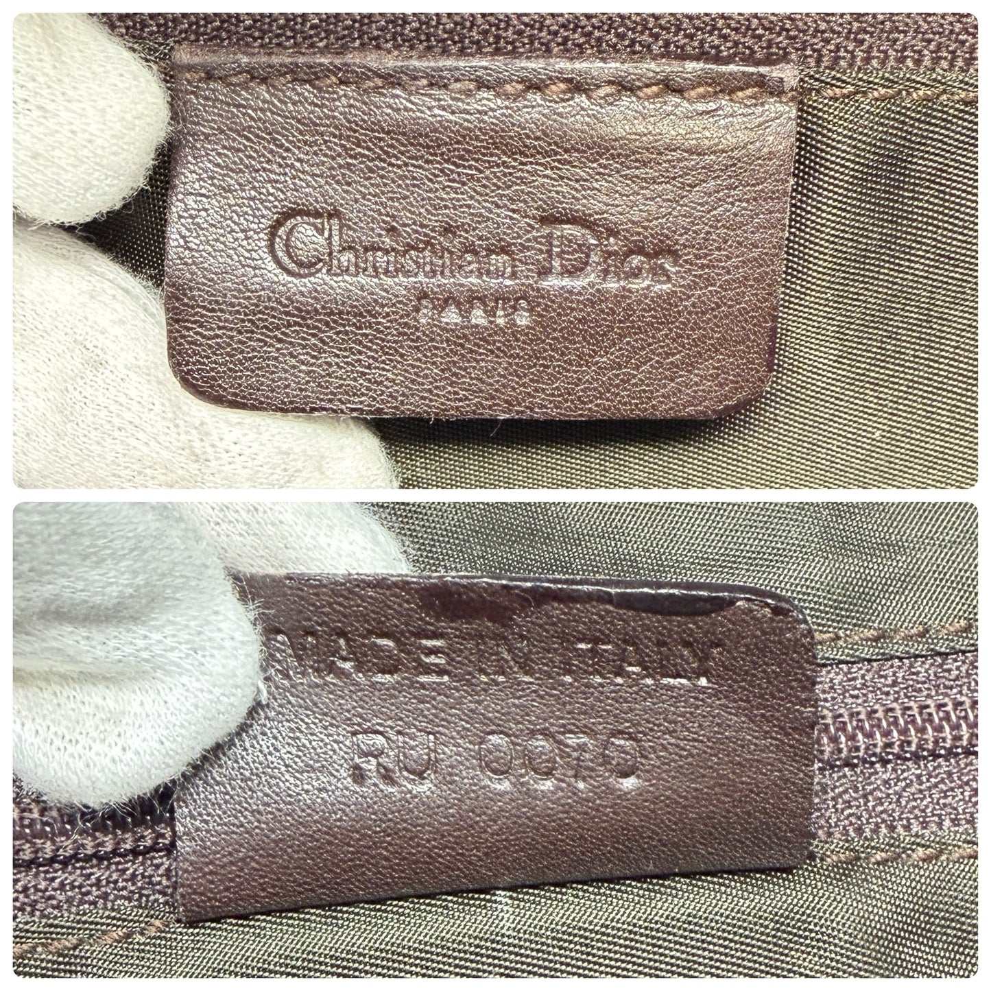 [Exclusive] Christian Dior Vintage CD Double Saddle Bag Brown Leather 800802