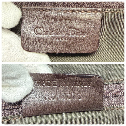 [Exclusive] Christian Dior Vintage CD Double Saddle Bag Brown Leather 800802