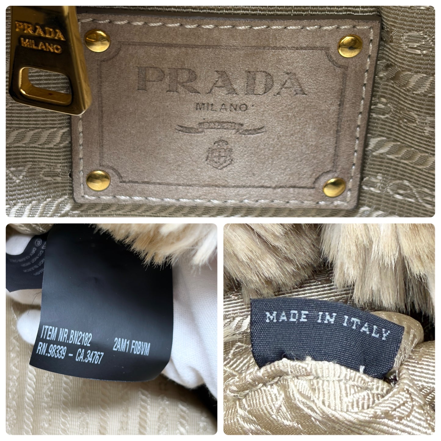 [Exclusive] PRADA Vintage Canapa Big Logo Denim Tote Bag Blue Cream 800295