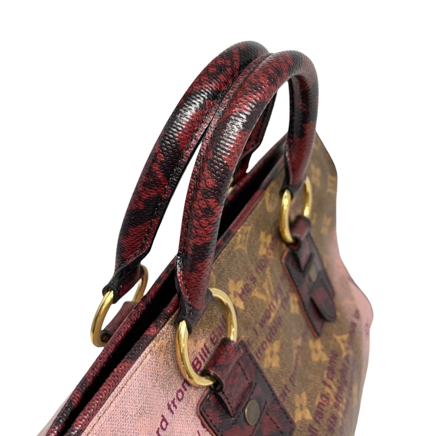 LOUIS VUITTON Vintage Monogram Joke Aquarelle Tote Bag Brown Leather 800202