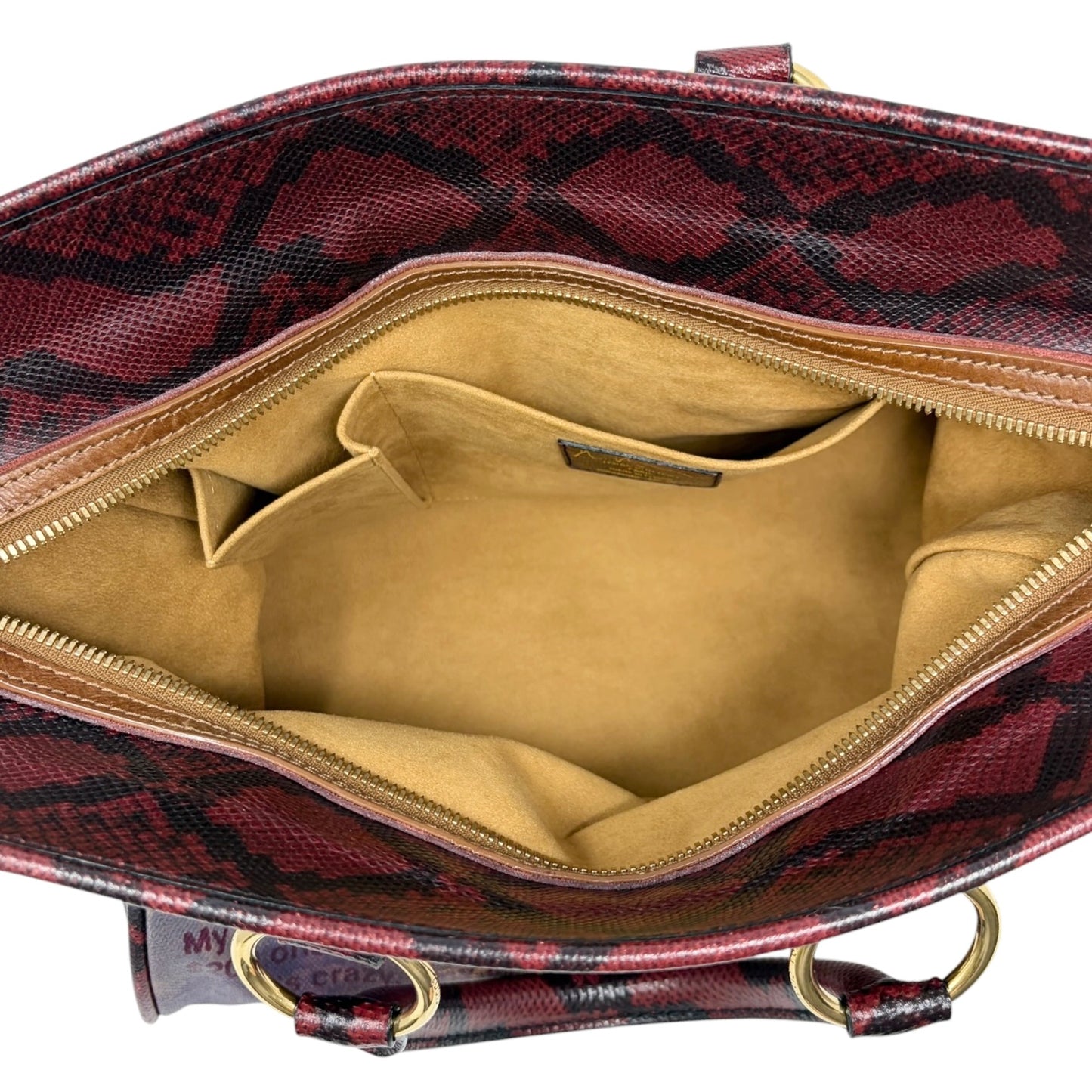 LOUIS VUITTON Vintage Monogram Joke Aquarelle Tote Bag Brown Leather 800202