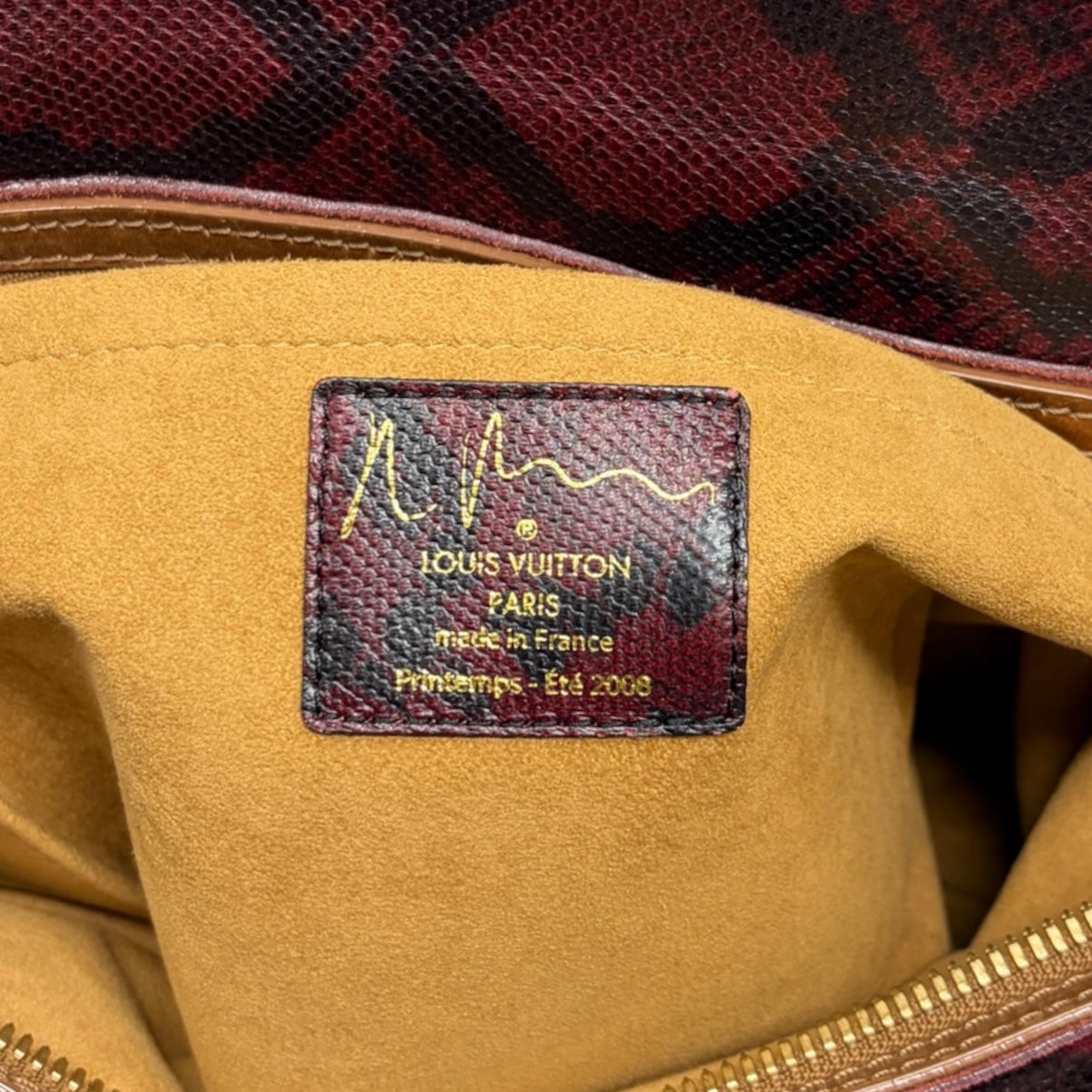 LOUIS VUITTON Vintage Monogram Joke Aquarelle Tote Bag Brown Leather 800202