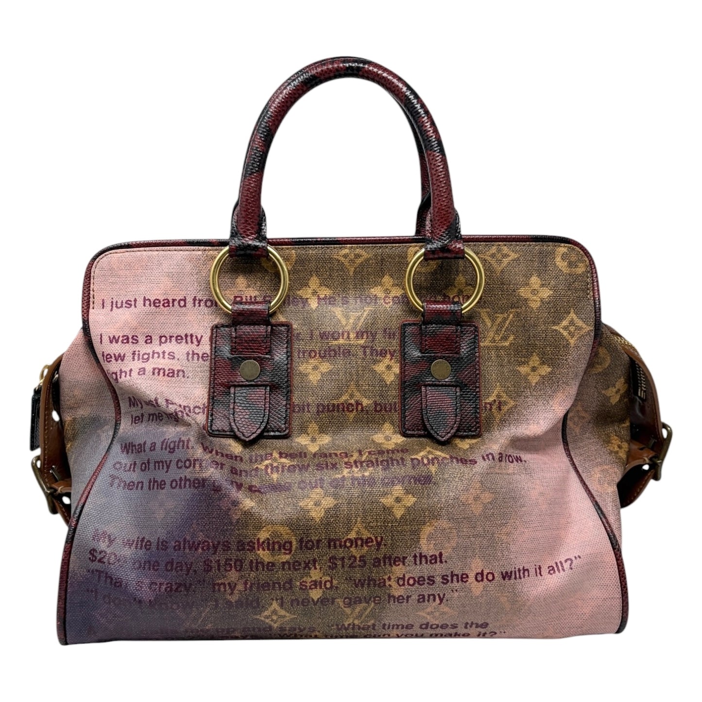 LOUIS VUITTON Vintage Monogram Joke Aquarelle Tote Bag Brown Leather 800202