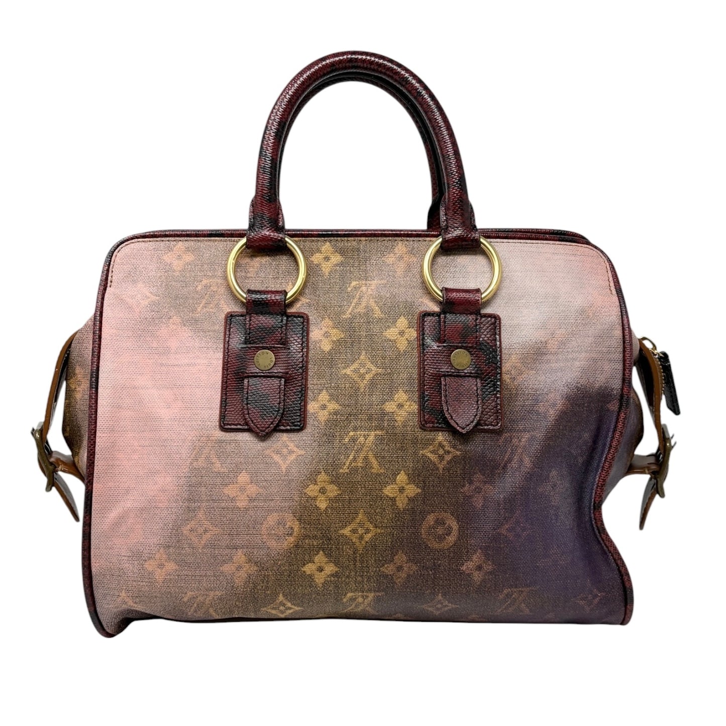 LOUIS VUITTON Vintage Monogram Joke Aquarelle Tote Bag Brown Leather 800202