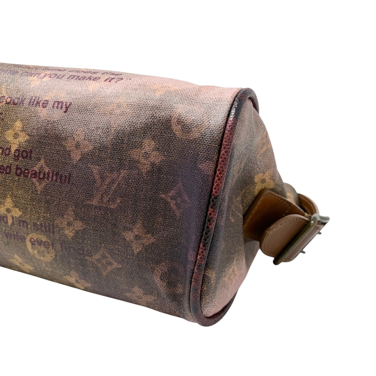 LOUIS VUITTON Vintage Monogram Joke Aquarelle Tote Bag Brown Leather 800202