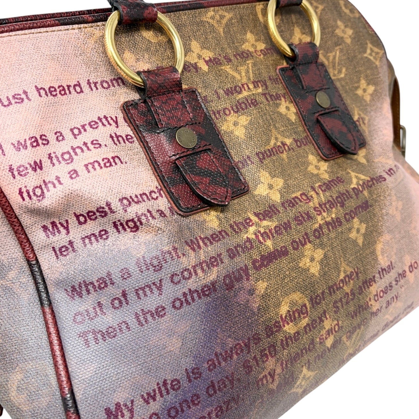 LOUIS VUITTON Vintage Monogram Joke Aquarelle Tote Bag Brown Leather 800202