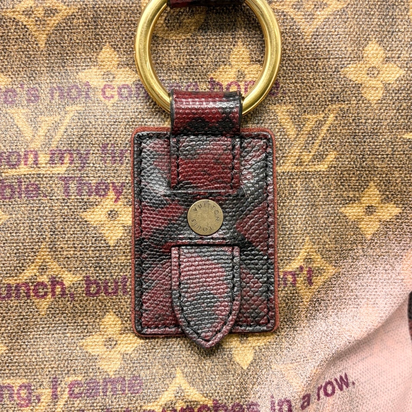 LOUIS VUITTON Vintage Monogram Joke Aquarelle Tote Bag Brown Leather 800202