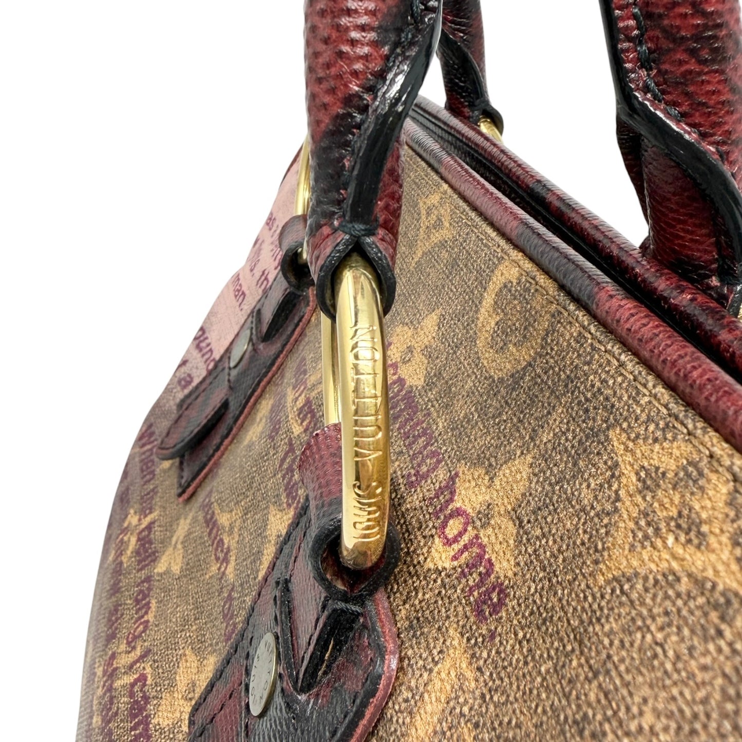 LOUIS VUITTON Vintage Monogram Joke Aquarelle Tote Bag Brown Leather 800202