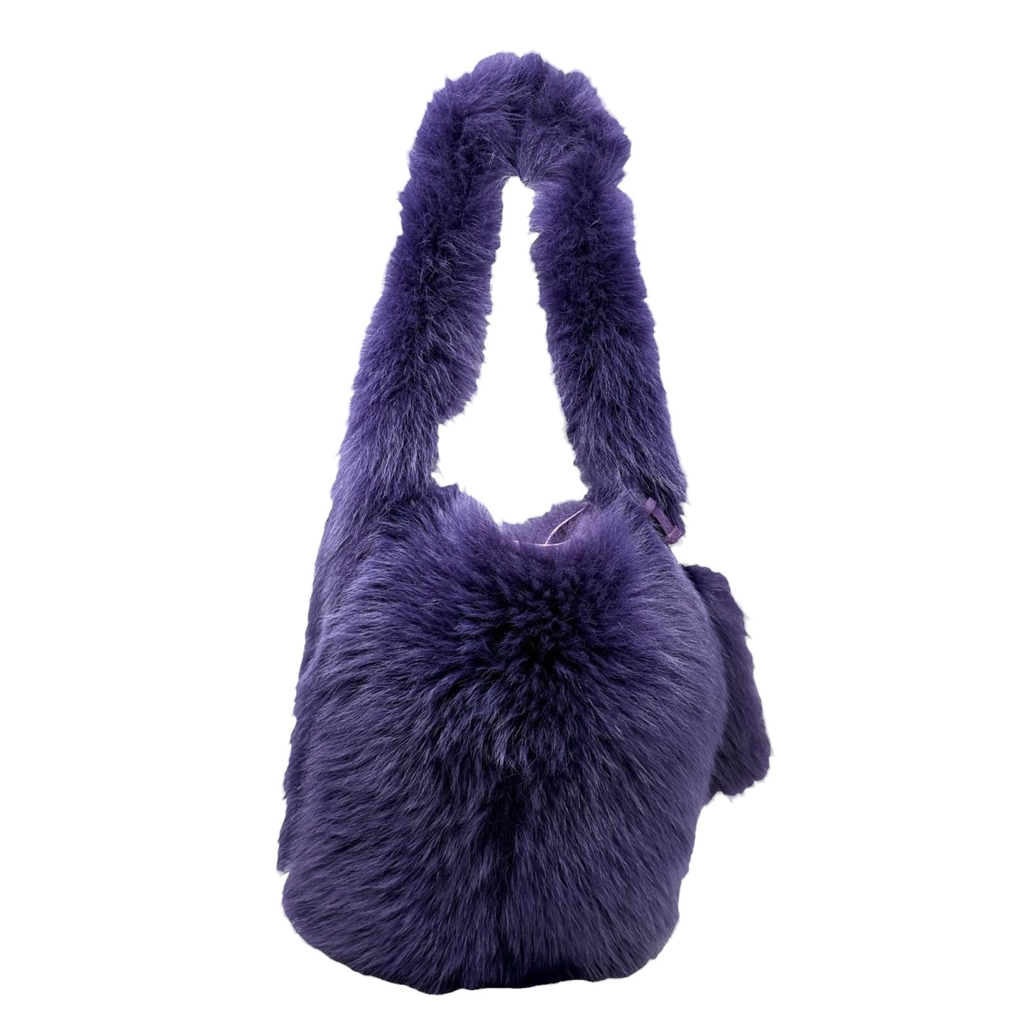 [Exclusive] miu miu Vintage Fur Charm Bag Pouch Set Purple Gold Logo 800300