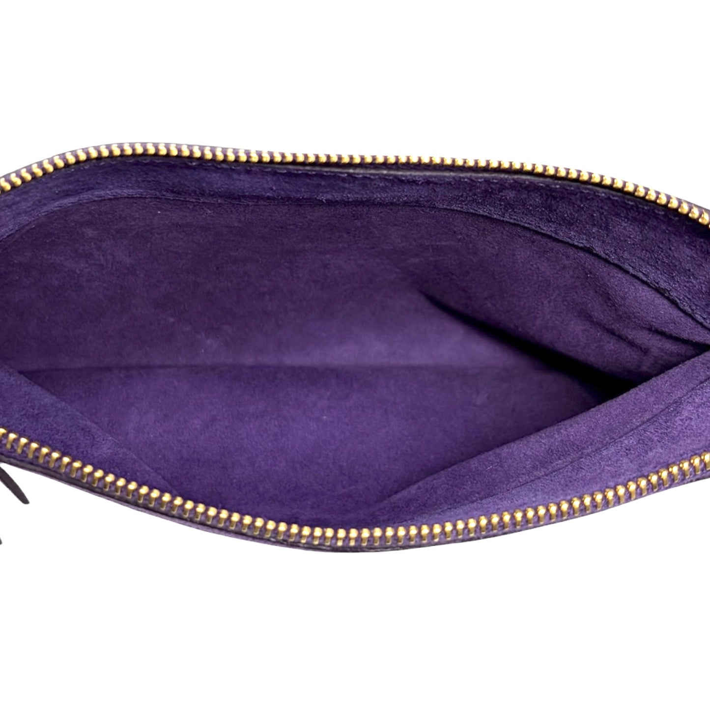 [Exclusive] miu miu Vintage Fur Charm Bag Pouch Set Purple Gold Logo 800300