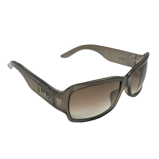 Christian Dior Vintage Logo Sunglass Shades Green Silver Plastic Heart Accessory