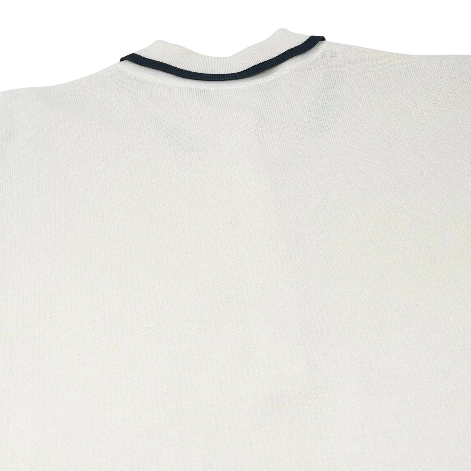 CHANEL Vintage 96C CC Logo Button Up Dress #38 Polo White Black Gold Cotton