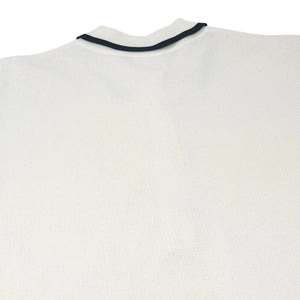 CHANEL Vintage 96C CC Logo Button Up Dress #38 Polo White Black Gold Cotton