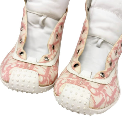 Christian Dior Vintage Trotter Monogram High-top Sneakers #37 Pink White 902257