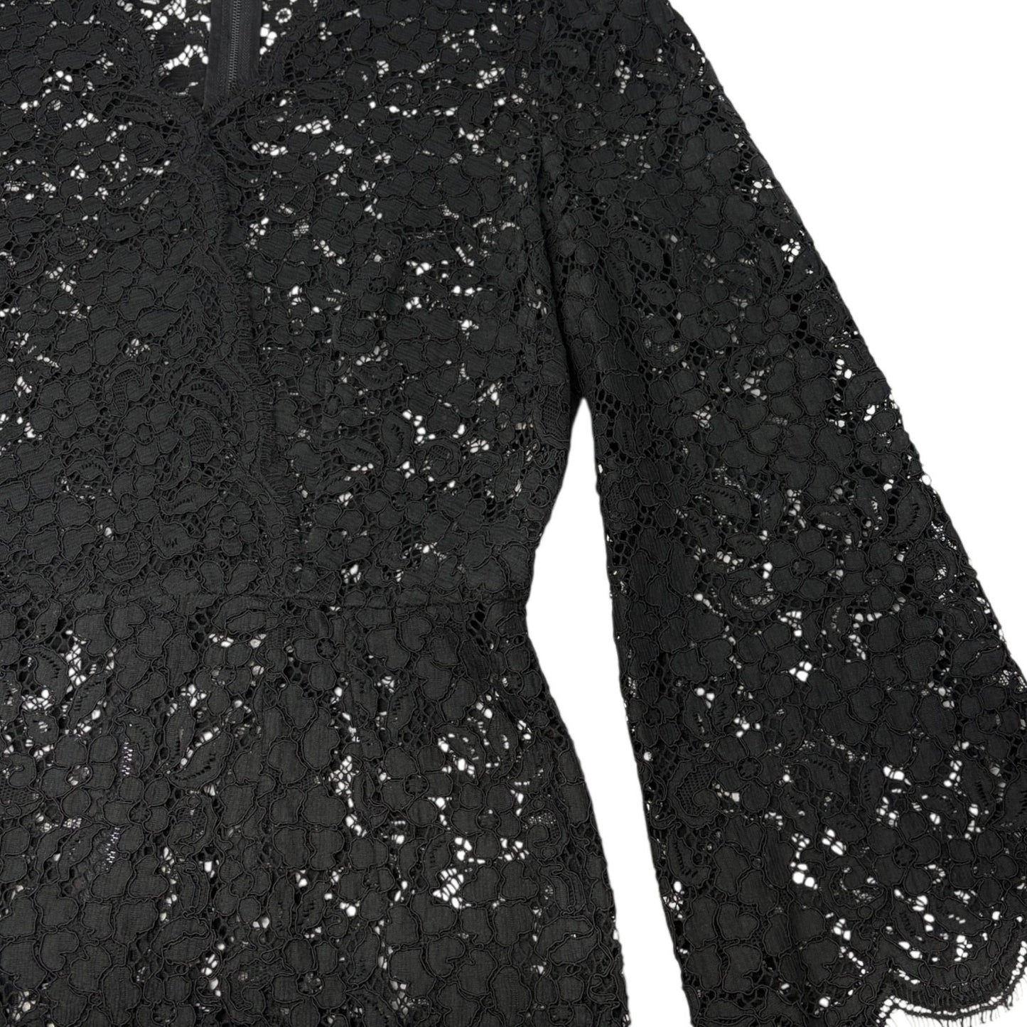 DOLCE&GABBANA Vintage Midi Floral Lace Camisole Dress #44 Black Cotton