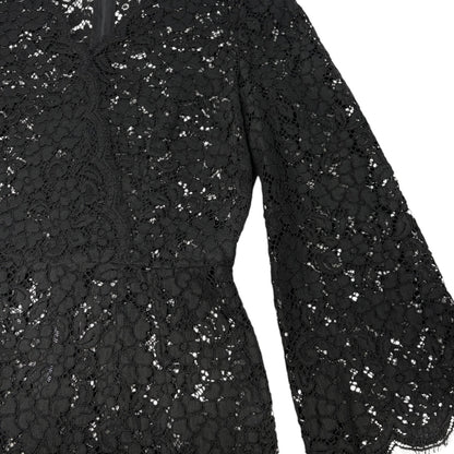 DOLCE&GABBANA Vintage Midi Floral Lace Camisole Dress #44 Black Cotton