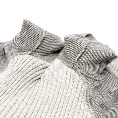 CHANEL Sport Vintage 04A CC Logo Knit Zip Hoodie Jacket Top #38 Gray 901826