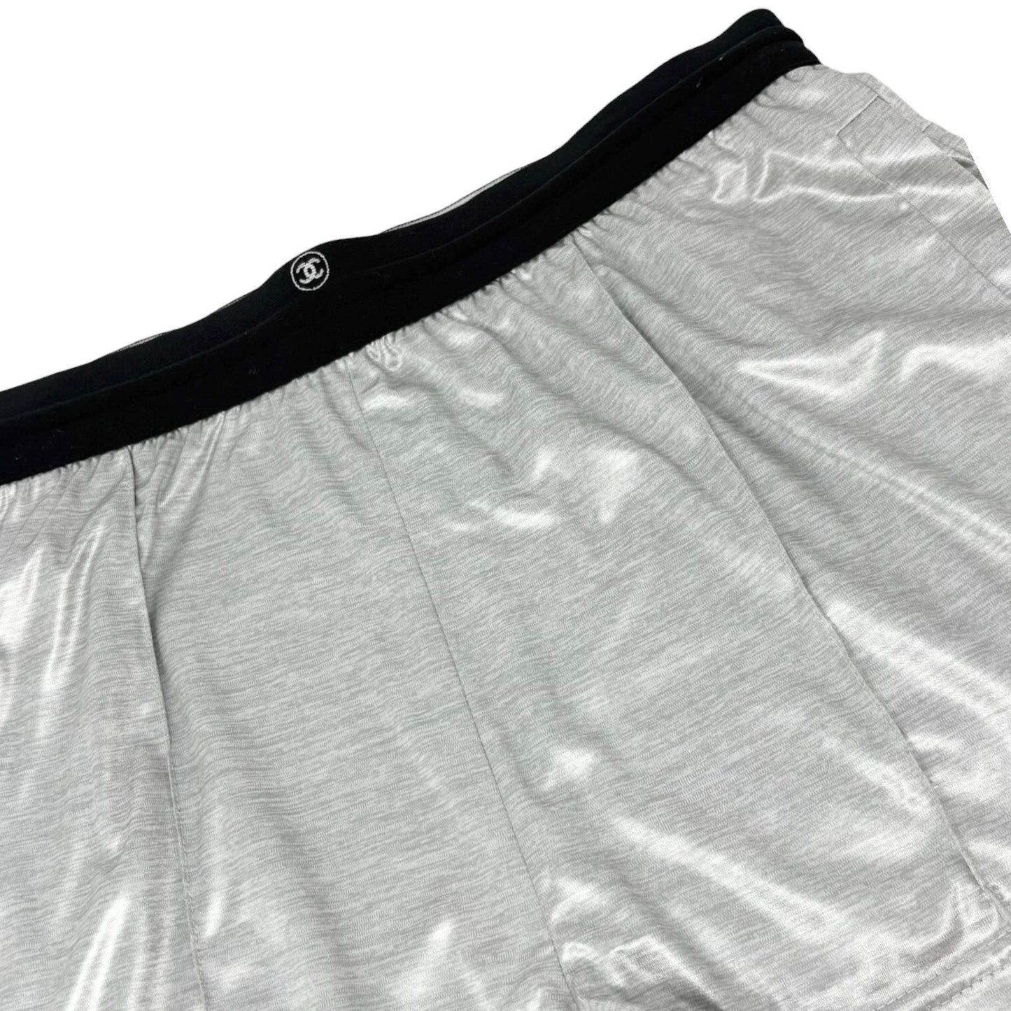CHANEL Vintage P43484 CC Hoodie Zip Up Jacket Short Pants Set #34 Silver 901933