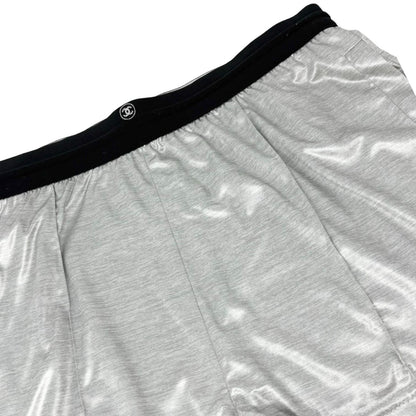 CHANEL Vintage P43484 CC Hoodie Zip Up Jacket Short Pants Set #34 Silver 901933