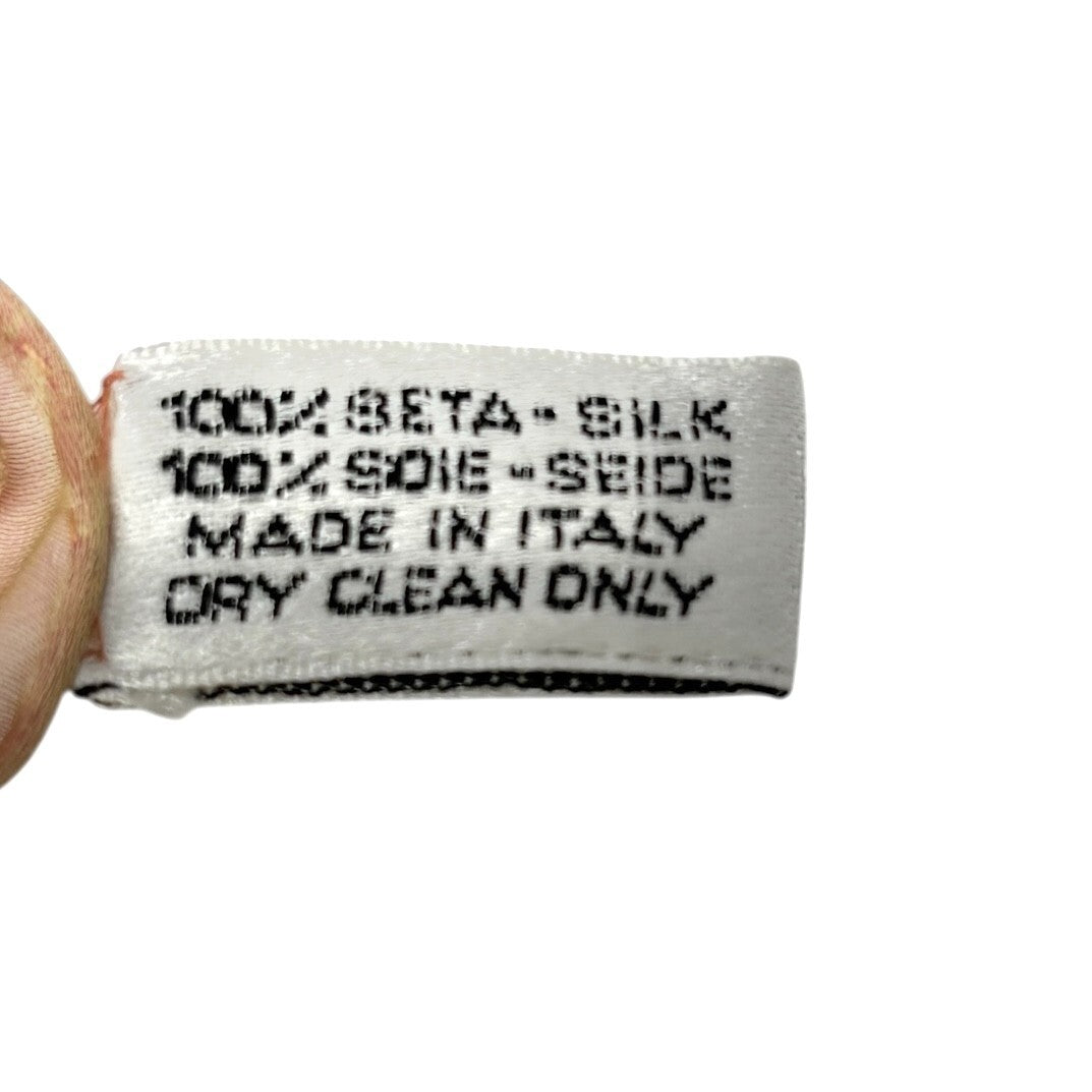 CHANEL Vintage Big CC Logo See-through Scarf Shawl Wrap Pink Cream Silk