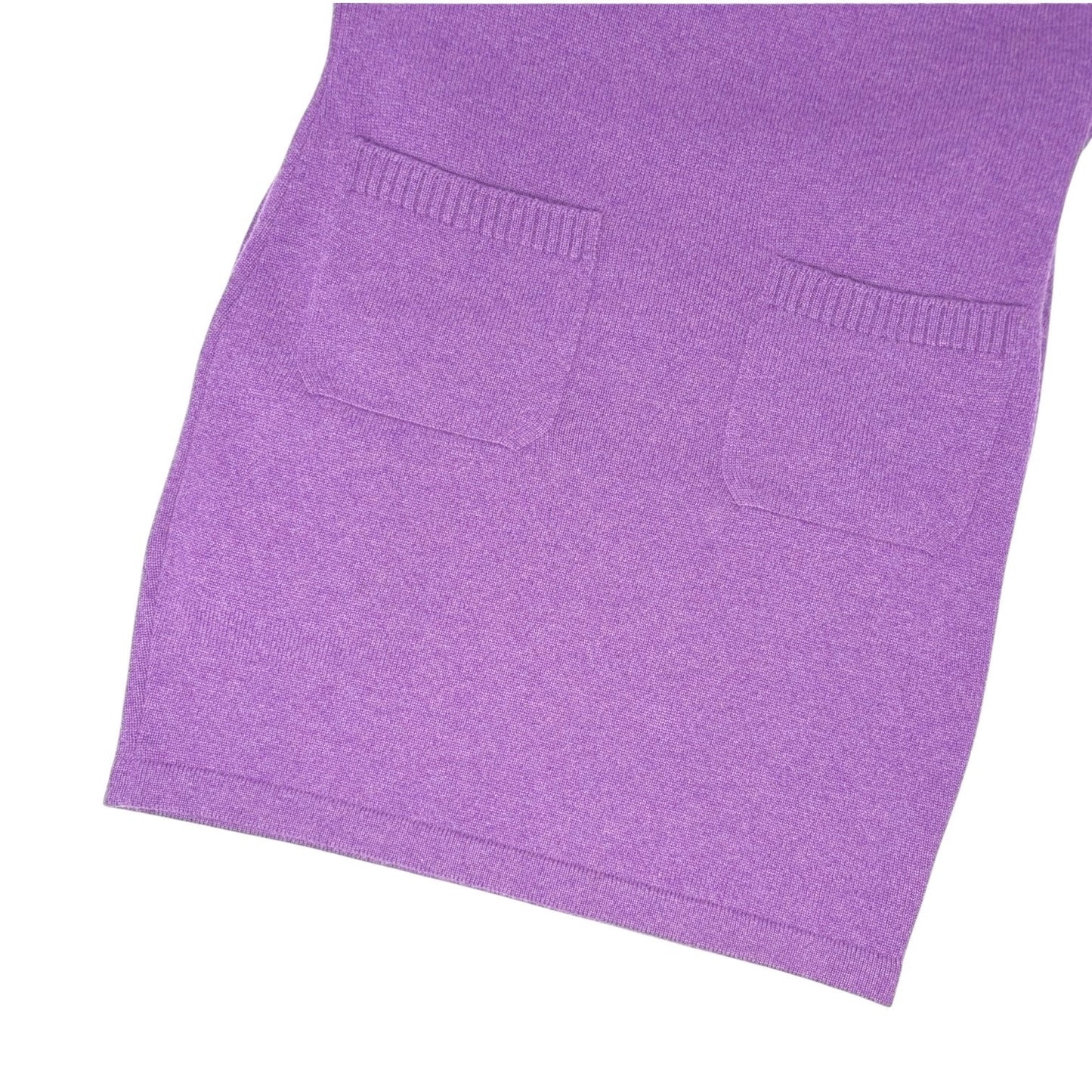 CHANEL Vintage CC Turnlock Sweater Dress #38 Cashmere Purple Silver 902247