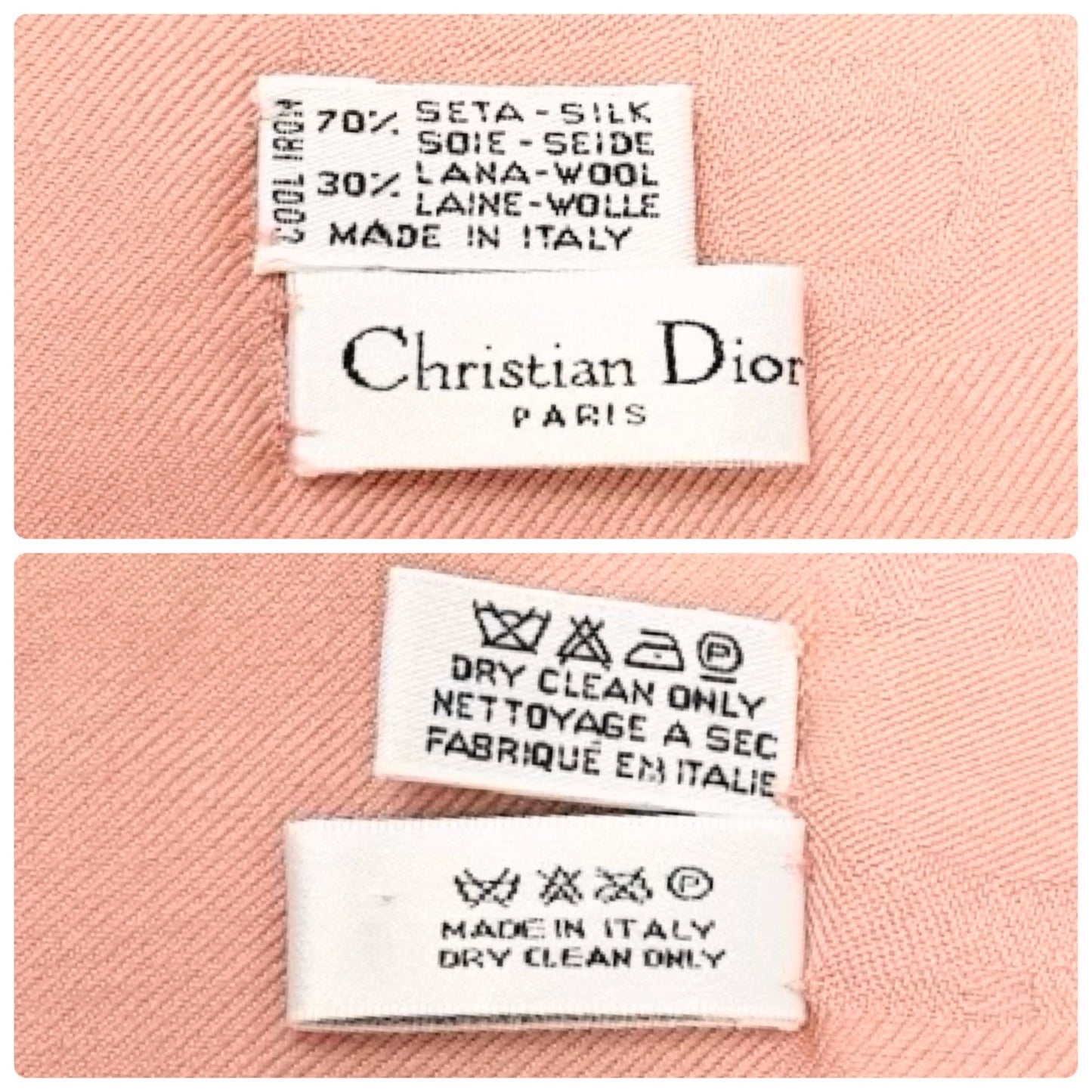 Christian Dior Vintage Logo Trotter Monogram Silk Scarf Shawl Pink 902070