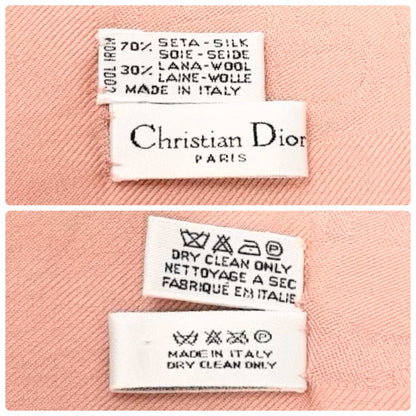 Christian Dior Vintage Logo Trotter Monogram Silk Scarf Shawl Pink 902070