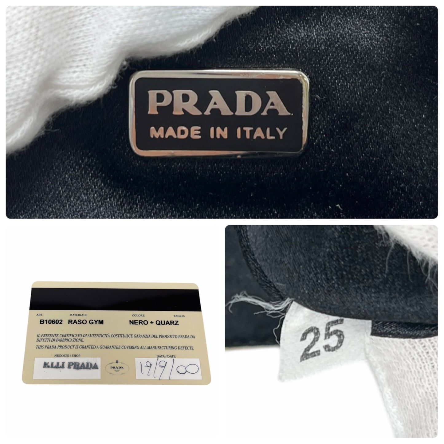 PRADA Vintage Triangle Logo Tessuto Satin Mini Bag Pochette Black 902591