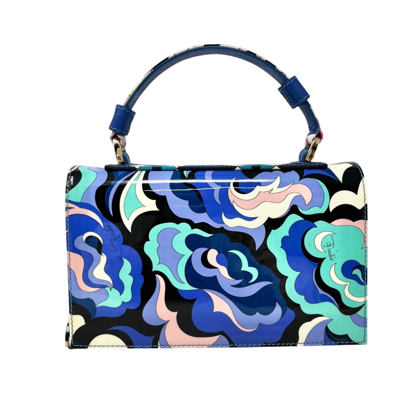 EMILIO PUCCI Vintage Logo Psychedelic Printed Multicolor 2way Bag Blue 902568