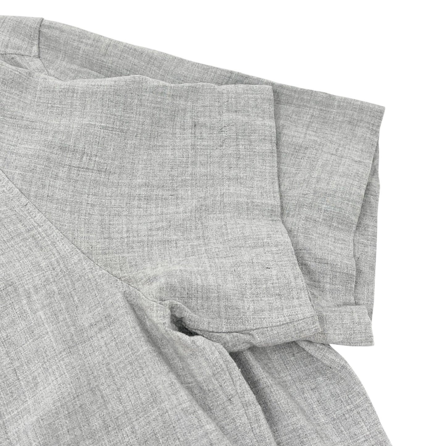 CHANEL Vintage 99P CC Logo Button Up Shirt #42 Blouse Top Pocket Gray Rayon