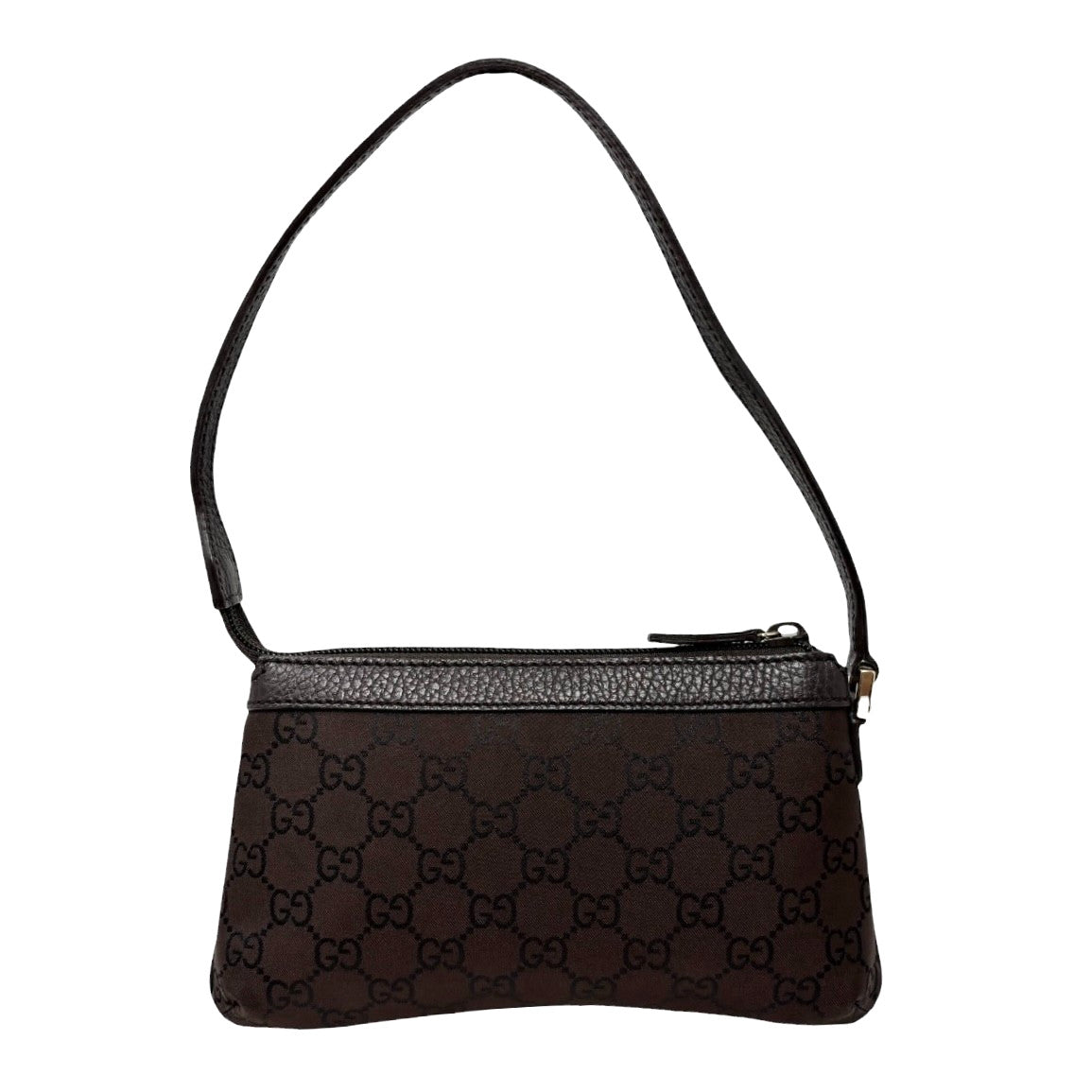GUCCI Vintage GG Monogram Mini Shoulder Bag Pochette Brown Nylon 902311