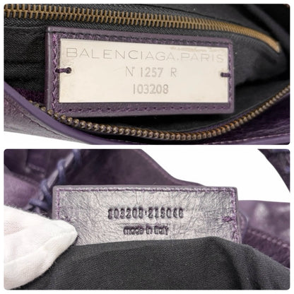Balenciaga Vintage Classic City Mirror 2way Shoulder Leather Bag Purple 902462