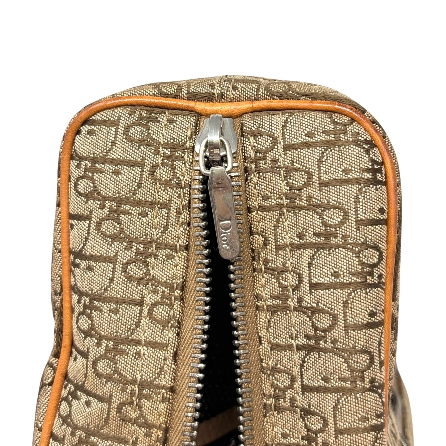 Christian Dior Vintage Trotter Monogram Logo Mini Bag Handbag Brown Canvas
