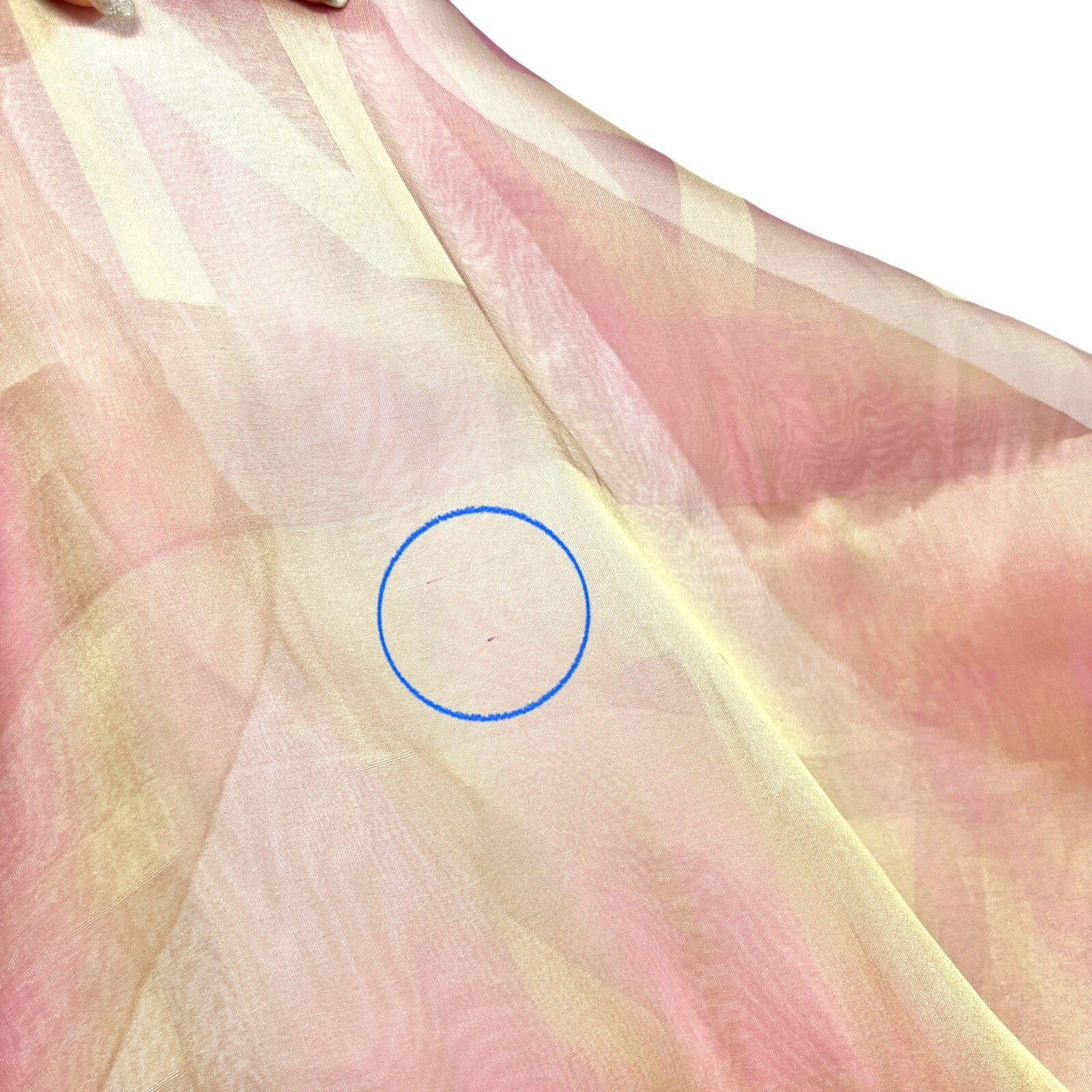 CHANEL Vintage Big CC Logo See-through Scarf Shawl Wrap Pink Cream Silk