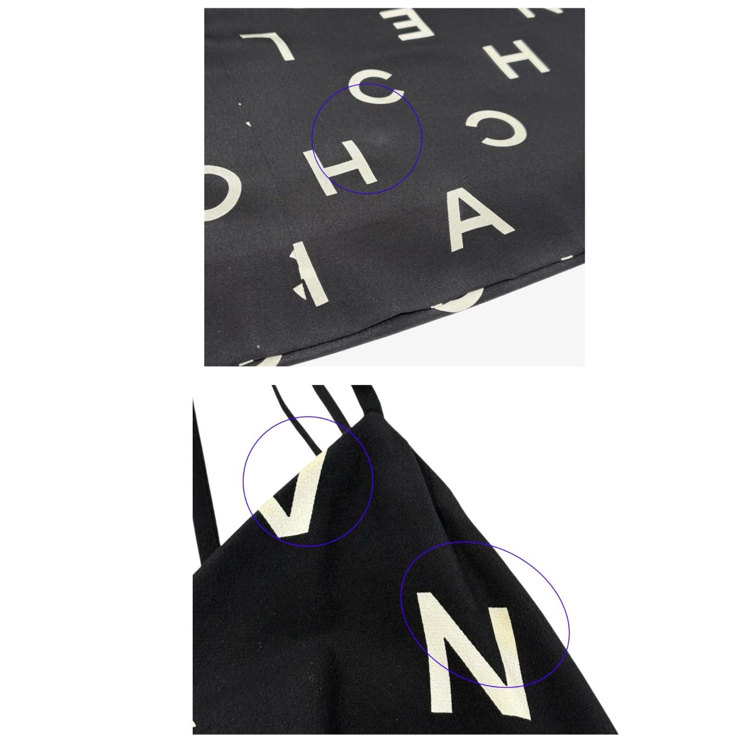 CHANEL Vintage 97P CC Logo Print Silk Camisole Slip Dress #40 Black White