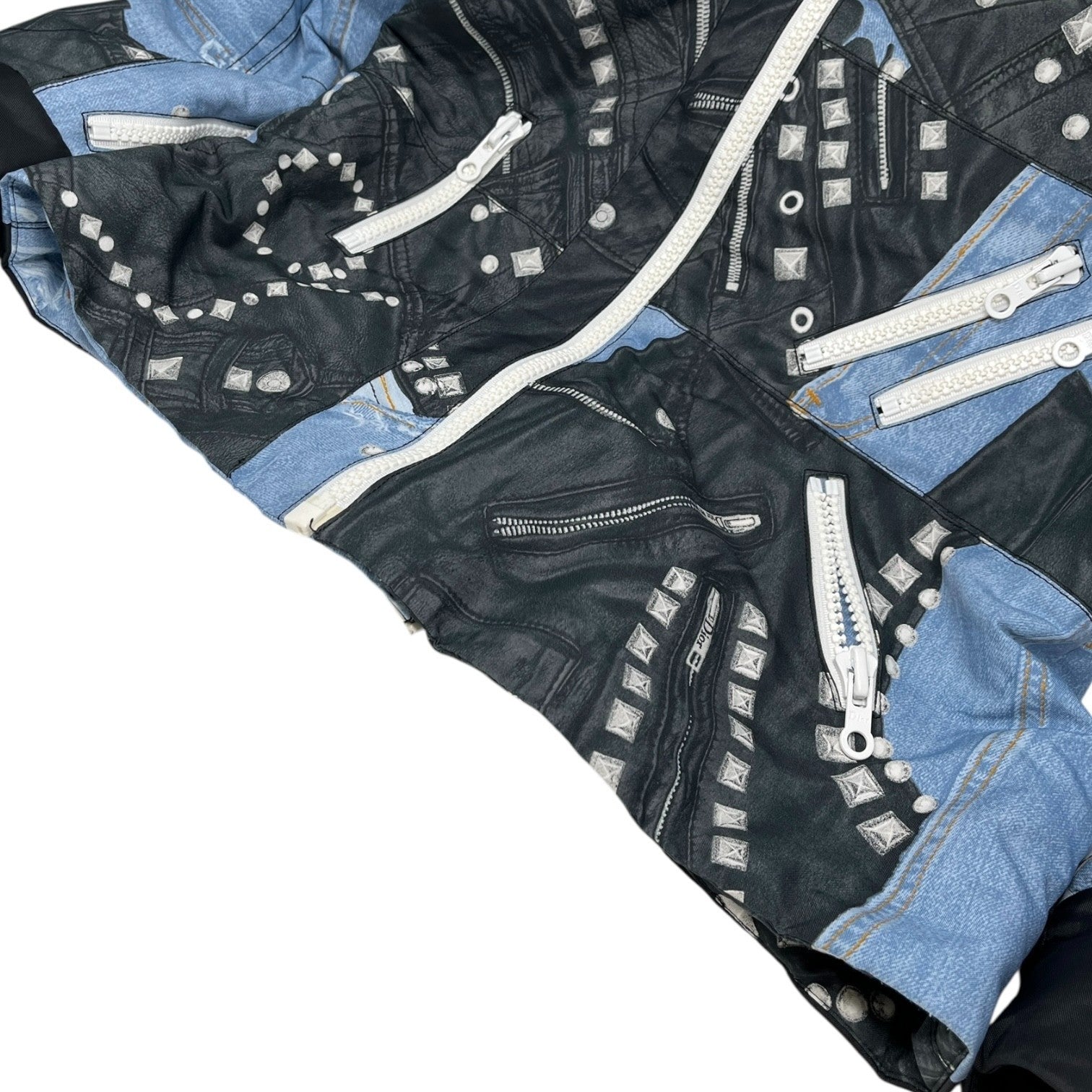 Christian Dior Vintage 2004 Logo Puffer Jacket Zip #44 Black Blue White Pocket