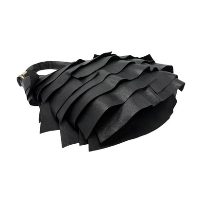 Yves Saint Laurent Vintage YSL Saint Tropez Frill Shoulder Bag Black 902378