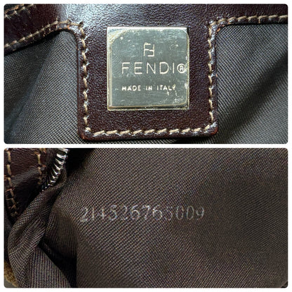 FENDI Vintage FF Logo Mamma Baguette Mini Shoulder Bag Beige Corduroy 901886