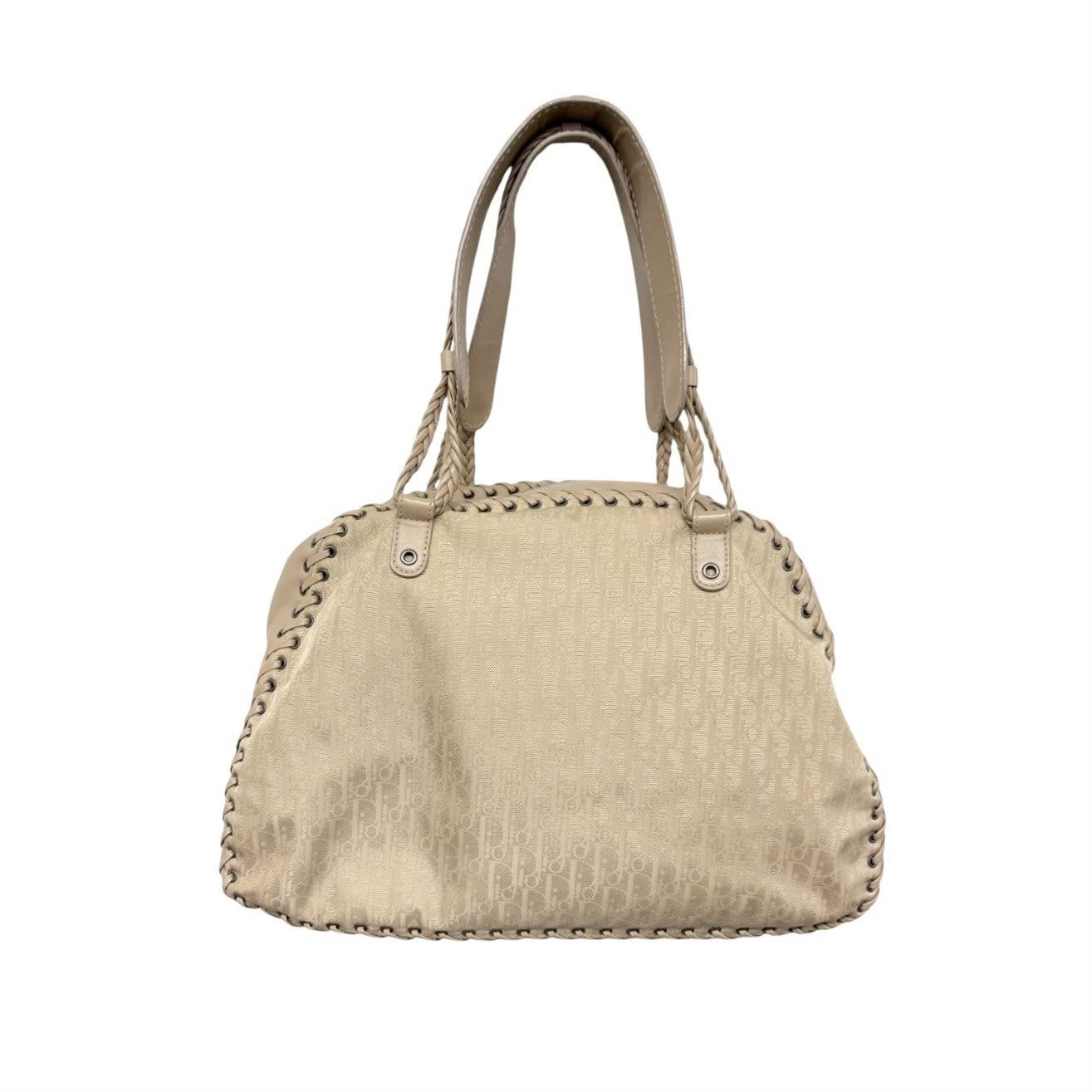 Christian Dior Vintage Trotter Monogram Canvas Ethnic Shoulder Bag Beige Heart