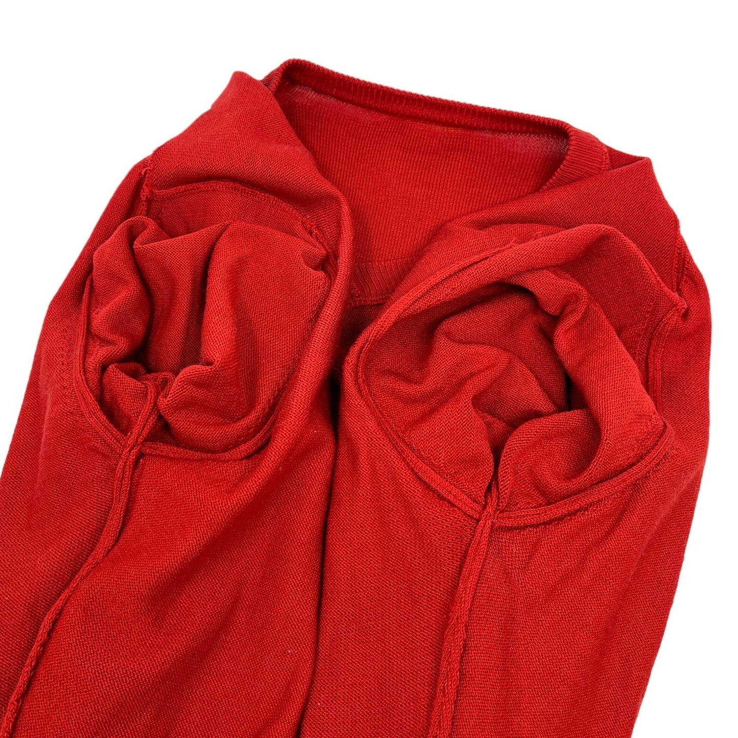 Vivienne Westwood Vintage Orb Logo Cropped Top #M V-neck Red Knit Cotton RankAB