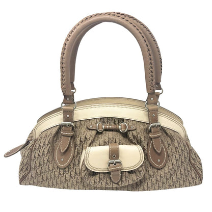 Christian Dior Vintage 2006 Trotter Monogram Shoulder Bag Beige Canvas 902543