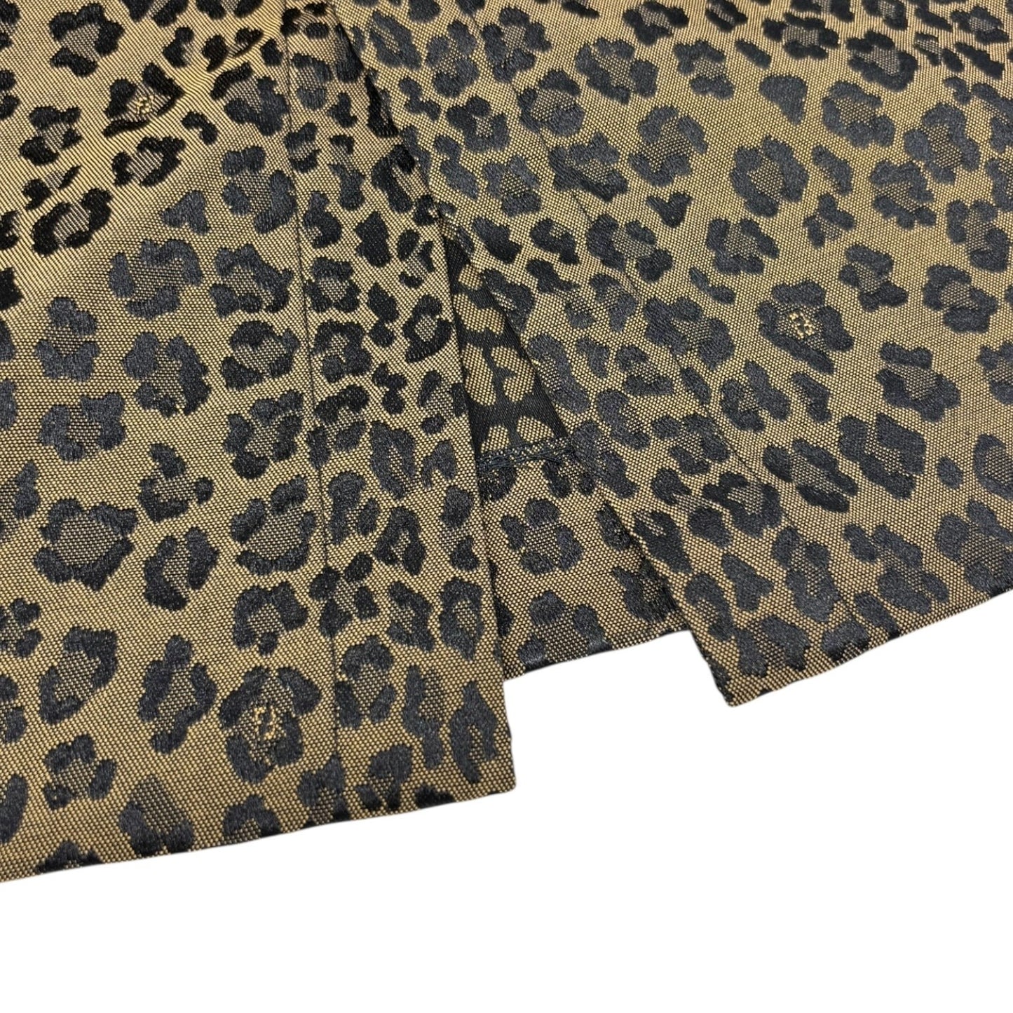 FENDI Vintage FF Logo Leopard Mini Dress One-piece #42 Brown Black Sleeveless