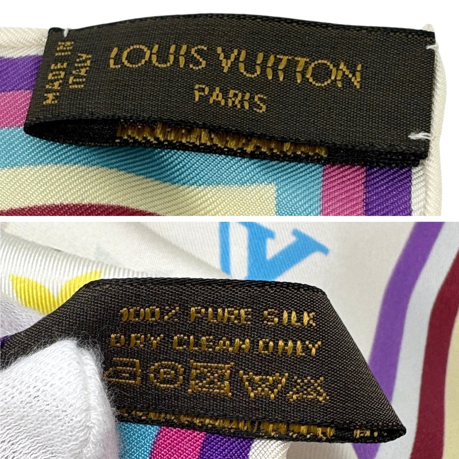 LOUIS VUITTON Vintage Eye Love Monogram Multicolor Logo Scarf Wrap Shawl