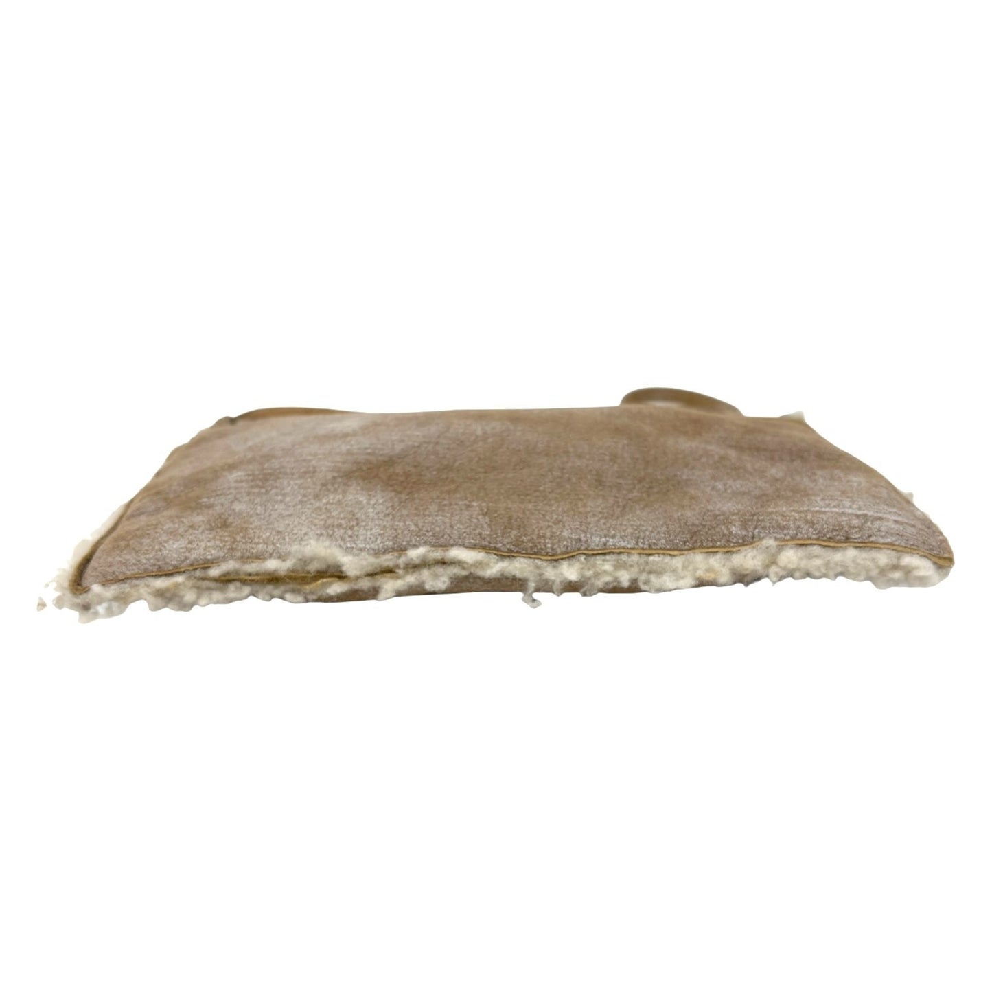 PRADA Vintage Logo Shearling Leather Mini Bag Pochete Pouch Beige White Suede