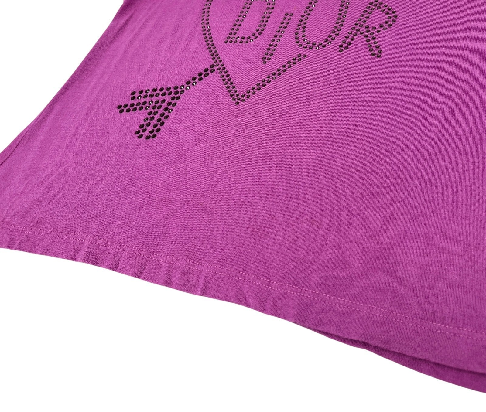 Christian Dior Vintage 2004 Logo Tank Top #36 Rhinestone Pullover Purple Viscose